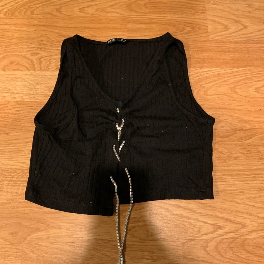 Jewel criss cross crop top